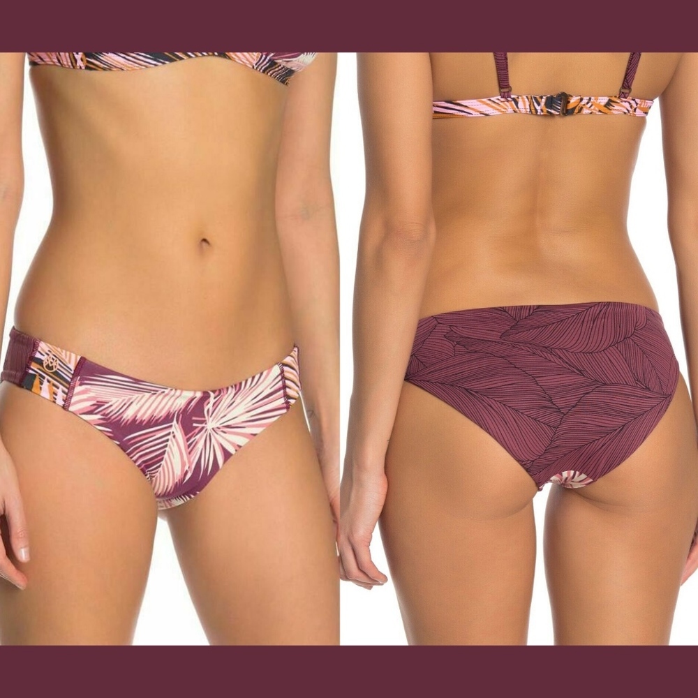 NEW $66 Maaji Arusi Merlot‎ Hipster Reversible Bikini Bottoms [SZ Small ]